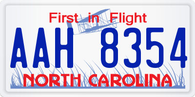 NC license plate AAH8354