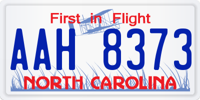 NC license plate AAH8373