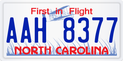 NC license plate AAH8377