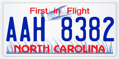 NC license plate AAH8382