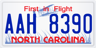 NC license plate AAH8390