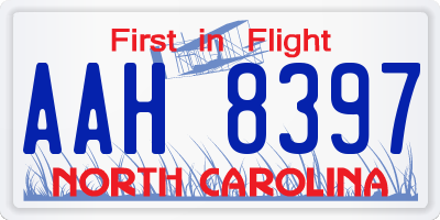 NC license plate AAH8397