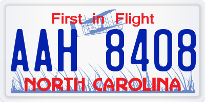 NC license plate AAH8408