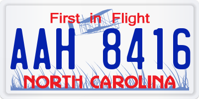 NC license plate AAH8416