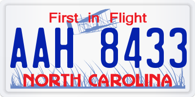 NC license plate AAH8433