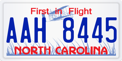 NC license plate AAH8445