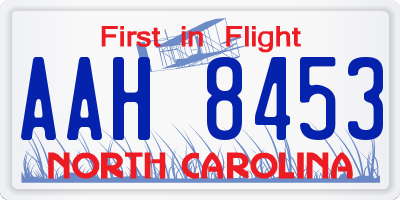 NC license plate AAH8453