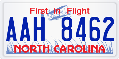 NC license plate AAH8462