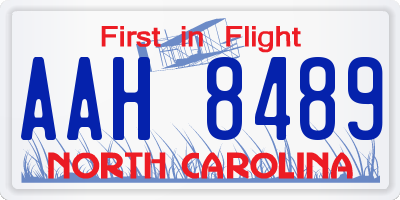 NC license plate AAH8489