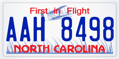 NC license plate AAH8498