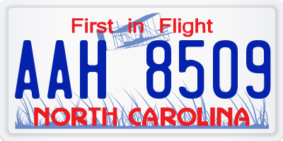 NC license plate AAH8509