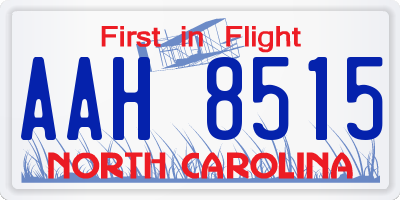 NC license plate AAH8515