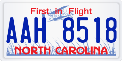 NC license plate AAH8518