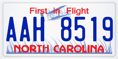 NC license plate AAH8519