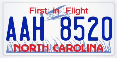 NC license plate AAH8520