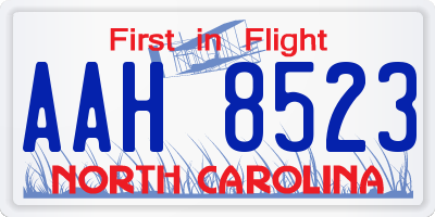 NC license plate AAH8523