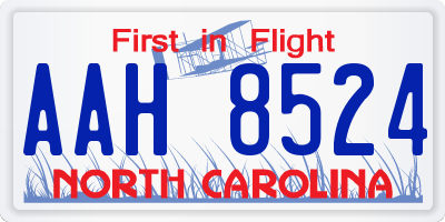 NC license plate AAH8524