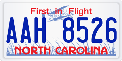 NC license plate AAH8526