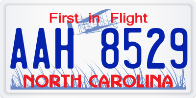 NC license plate AAH8529