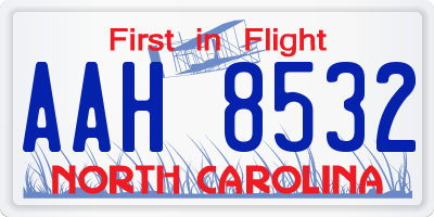 NC license plate AAH8532