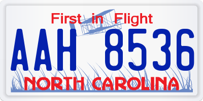 NC license plate AAH8536