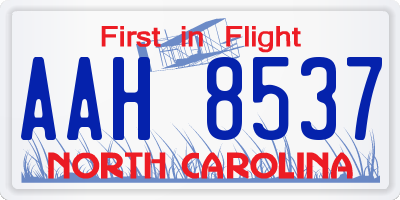NC license plate AAH8537