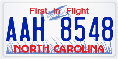 NC license plate AAH8548