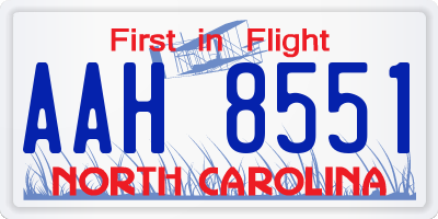 NC license plate AAH8551