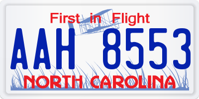 NC license plate AAH8553