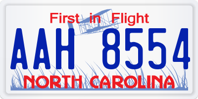 NC license plate AAH8554