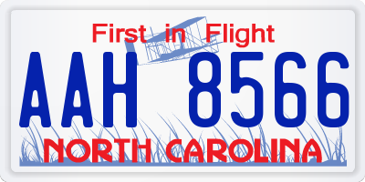 NC license plate AAH8566