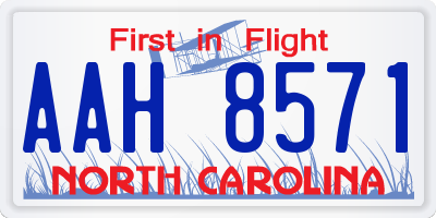 NC license plate AAH8571