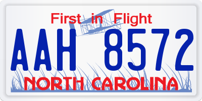 NC license plate AAH8572