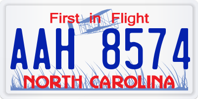 NC license plate AAH8574