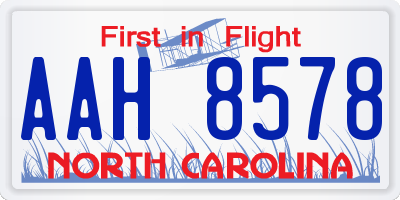 NC license plate AAH8578