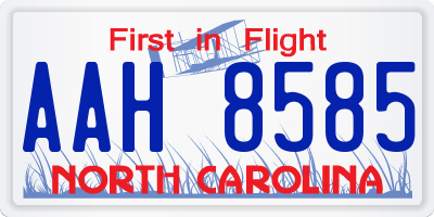 NC license plate AAH8585