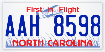 NC license plate AAH8598
