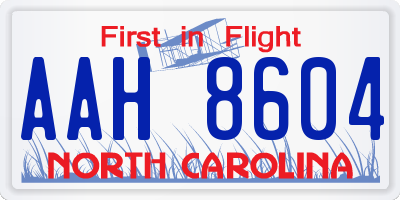 NC license plate AAH8604