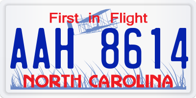 NC license plate AAH8614