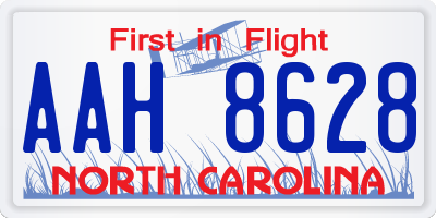 NC license plate AAH8628