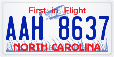 NC license plate AAH8637