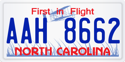 NC license plate AAH8662