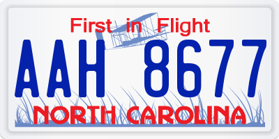 NC license plate AAH8677
