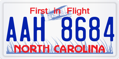 NC license plate AAH8684