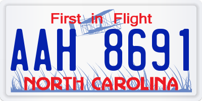 NC license plate AAH8691