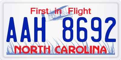 NC license plate AAH8692