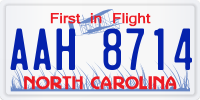 NC license plate AAH8714