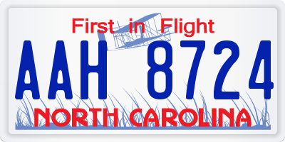 NC license plate AAH8724