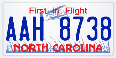 NC license plate AAH8738