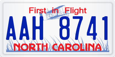 NC license plate AAH8741